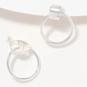 UltraFine 950 Silver Doorknocker Hoop Earrings